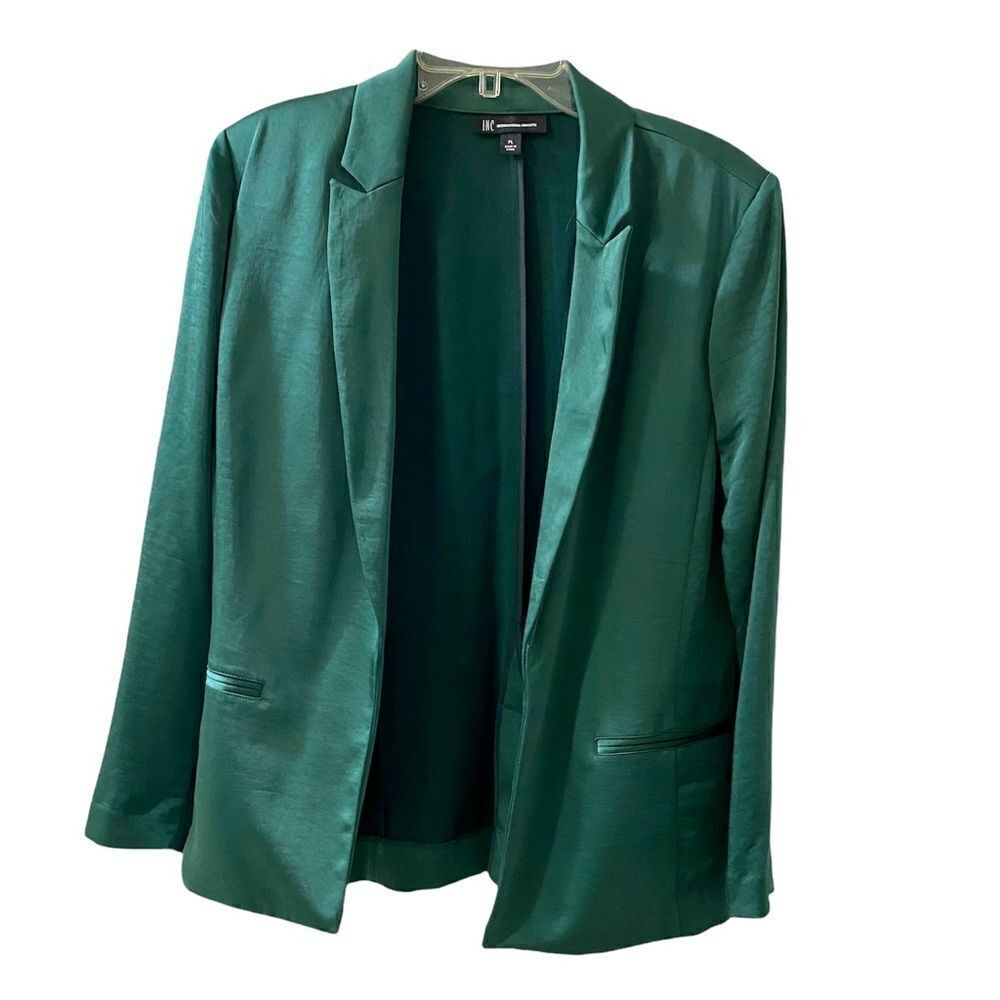 🌺host PICK🌺INC International Concepts Emerald Run Satin Blazer NWT - Picture 2 of 5